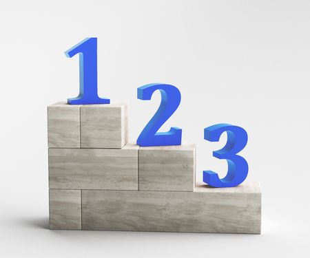 Podium with numbers, sports, 3d render illustrationの写真素材