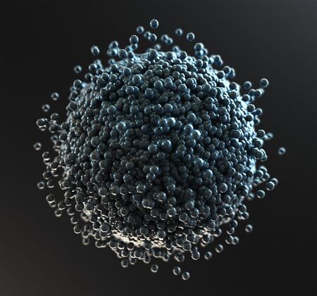 Sphere made with cells or smog, alternative energy concept, 3d render illustration