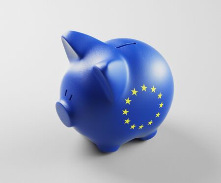 Pink piggy bank, savings concept. 3d renderingの写真素材