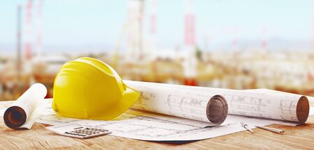 A set of different tools for the design of engineer, 3d rendering