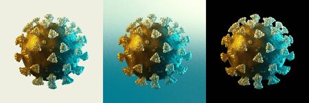 Coronavirus microscopic view. Floating influenza virus cells. Dangerous asian ncov corona virus,...