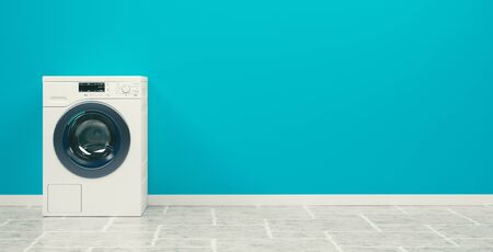 Washing machine on the white background, high resolution 3d rendering