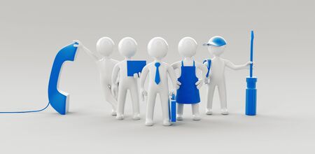 Concept of teamwork, assistance or support concept. 3d renderingの写真素材