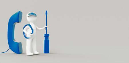 Concept of assistance or support. 3d renderingの写真素材