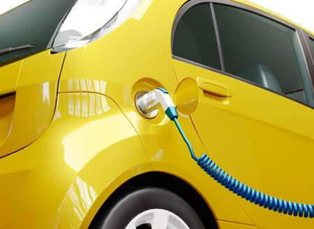 Power supply for electric car charging. Electric car charging station. 3d renderingの写真素材