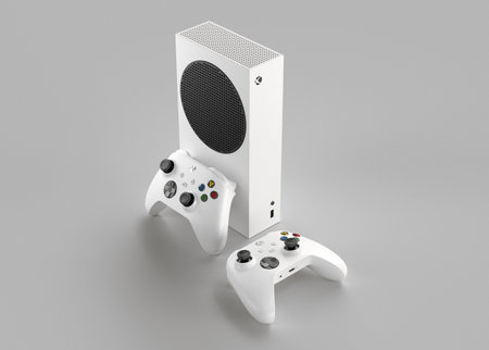 ITALY - 27 DECEMBER, 2020: new video game consoles: Black Xbox Series Sのeditorial素材