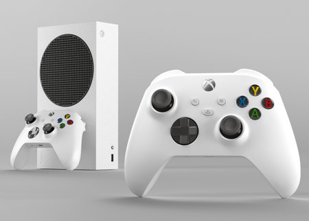 ITALY - 27 DECEMBER, 2020: new video game consoles: Black Xbox Series Sのeditorial素材