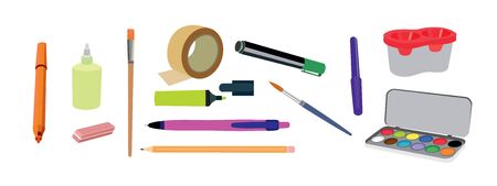 vector image school set, stationeryのイラスト素材