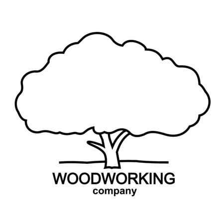 logotype of woodworking company, tree logo, wood logotypeのイラスト素材