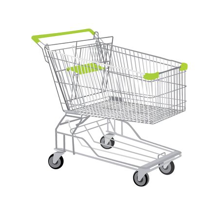 vector projection of a shopping trolley, large shopping cart, no backgroundのイラスト素材