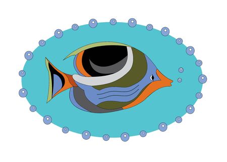 vector illustration of sea, ocean fishのイラスト素材