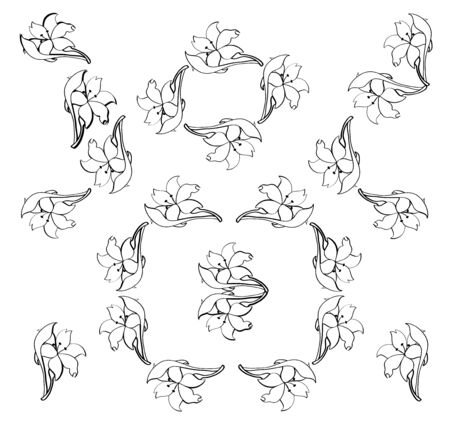 vector set of floral elementsのイラスト素材