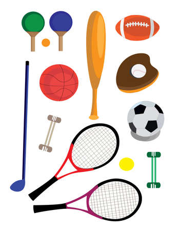 set of sports equipment vectorのイラスト素材