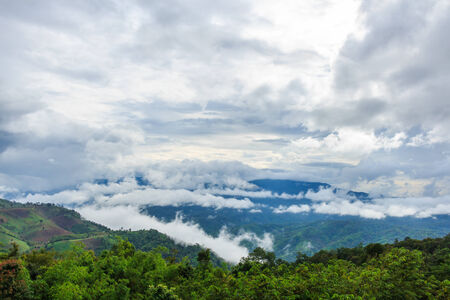 Foggy and cloudy on sky ,Thailandの写真素材