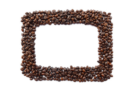 Frame was created by coffee on white background  isolated の写真素材