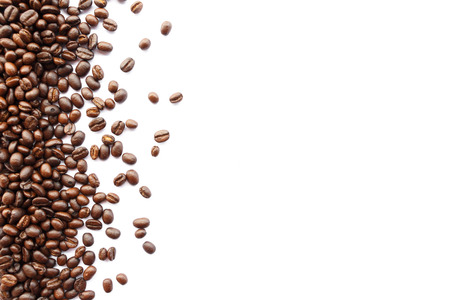 coffee beans at border of image with blank area for fill textの写真素材