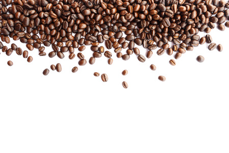 coffee beans at border of image with blank area for fill textの写真素材