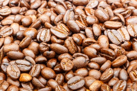 a texture of group of coffee beansの写真素材