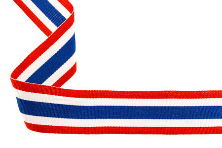 ribbon with thai flag pattern on white backgroundの写真素材