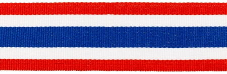 ribbon with thai flag pattern on white backgroundの写真素材