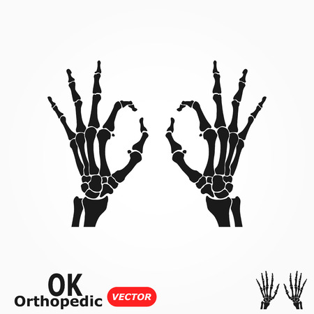 OK orthopedic  ( X-ray human hand with OK sign )のイラスト素材