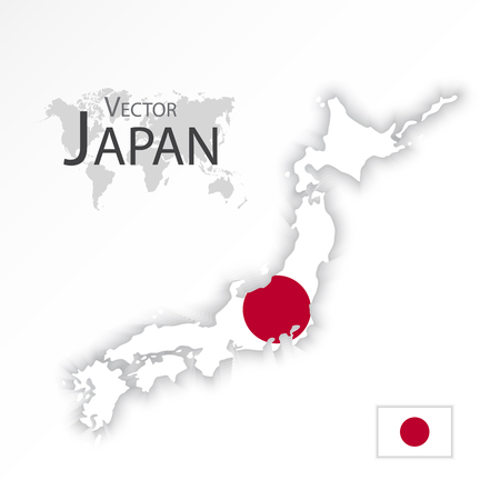 Japan ( map and flag )( transportation and tourism concept )のイラスト素材
