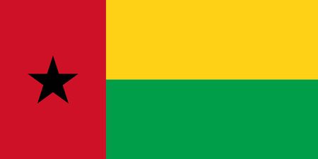 Official vector flag of Guinea-Bissau . Republic of Guinea-Bissau .のイラスト素材
