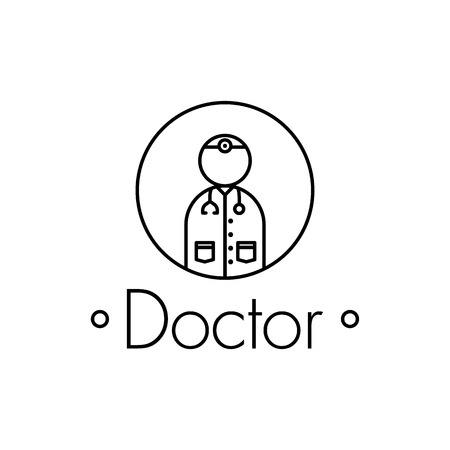 Doctor outline icon on white backgroundのイラスト素材