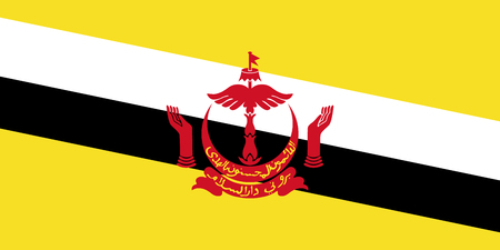Official vector flag of Negara Brunei Darussalam .のイラスト素材