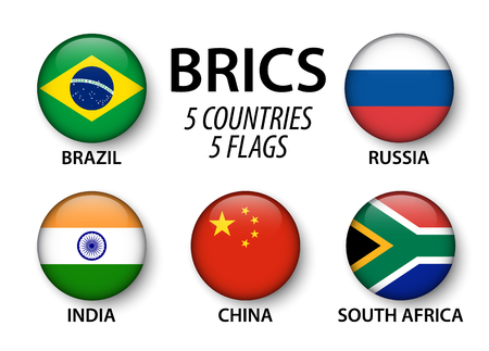 BRICS . association of 5 countries ( brazil , russia , india , china , south africa )のイラスト素材