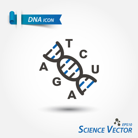 DNA icon, scientific illustration.のイラスト素材