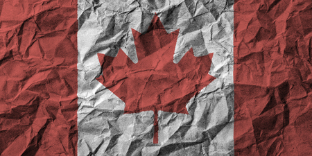 Canada flag with high detail of crumpled paper . 3D illustration .の写真素材