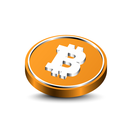 A Vector of 3D Bitcoin  Isolated .のイラスト素材