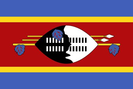 Official vector flag of Swaziland ( Kingdom of Eswatini ) .のイラスト素材