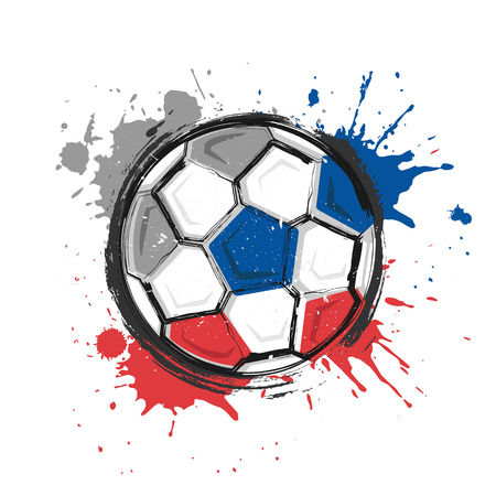 Russia football team symbol . Realistic watercolor art paint with stained splash color . Flat design . Vector for international world championship 2018 .のイラスト素材