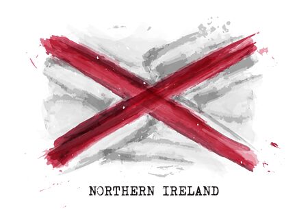 Realistic watercolor painting flag of Northern ireland . Vector .のイラスト素材