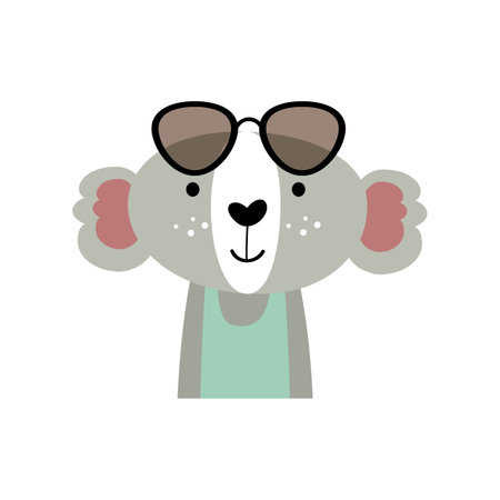 Koala bear with summer costume . Wildlife animals . Vector illustration .のイラスト素材