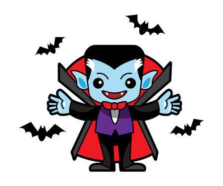 Dracula halloween cartoon character . Vector .のイラスト素材
