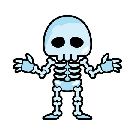 Skeleton ghost . Halloween cartoon characters . Vector .のイラスト素材
