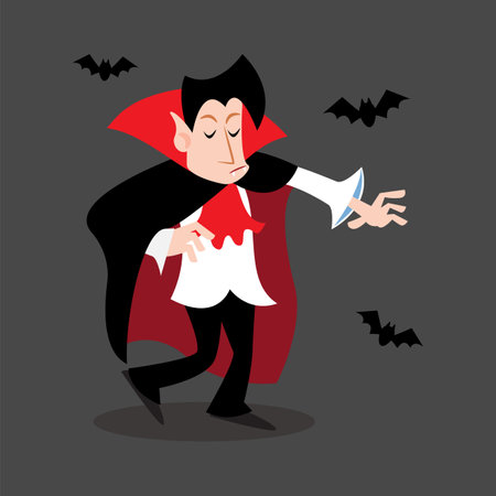 Dracula . Halloween cartoon characters . Vector .のイラスト素材