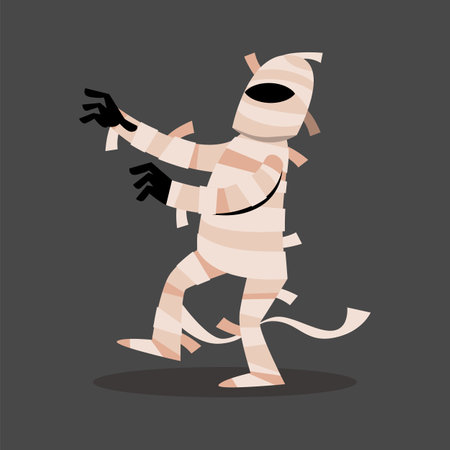 Mummy . Halloween cartoon characters . Vector .のイラスト素材