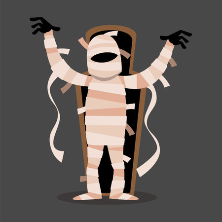 Mummy . Halloween cartoon characters . Vector .のイラスト素材