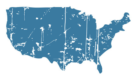 United states of america map with scratch abrasion mark . Grunge style . Vector .のイラスト素材