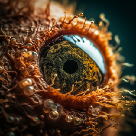 explore the intricate details of the human eye through the lens of micro photography.の素材