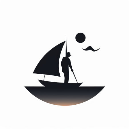 Sailing boat icon. Sailboat silhouette. Yacht sailboat.の素材