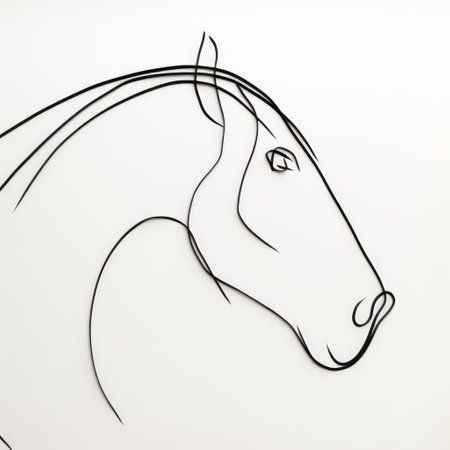 Drawing of a horse on a white background. Vector illustration.の素材