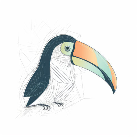 Toucan bird on white background. Vector illustration for your designの素材