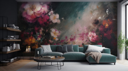 Modern living room interior design. 3d rendering, 3d illustration.の素材