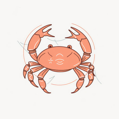 Crab. Hand drawn vector illustration. Isolated on white background.の素材