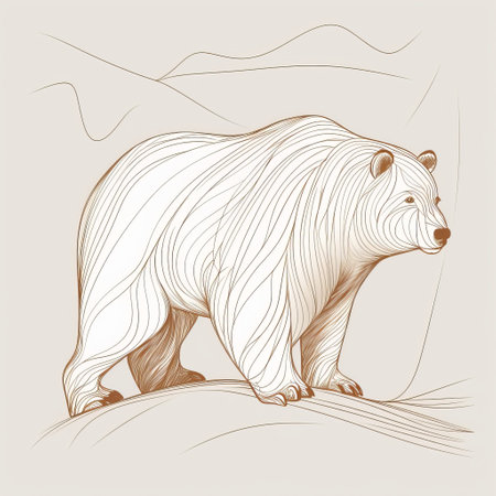 Polar bear. Hand drawn vector illustration of a polar bear.の素材